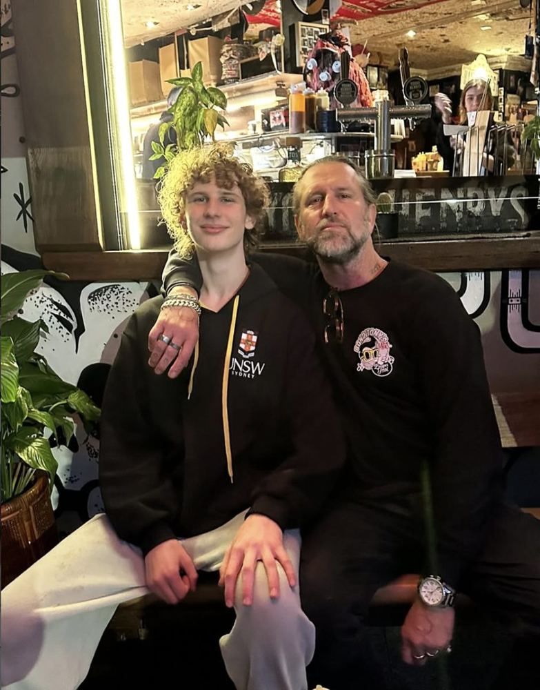 Tony and his son Atti inside the joint